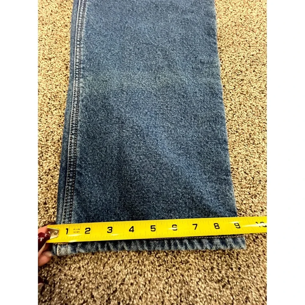 Carhartt Workwear Jeans Mens 38x30 Blue Flannel‎ Lined Relaxed Fit Straight Leg